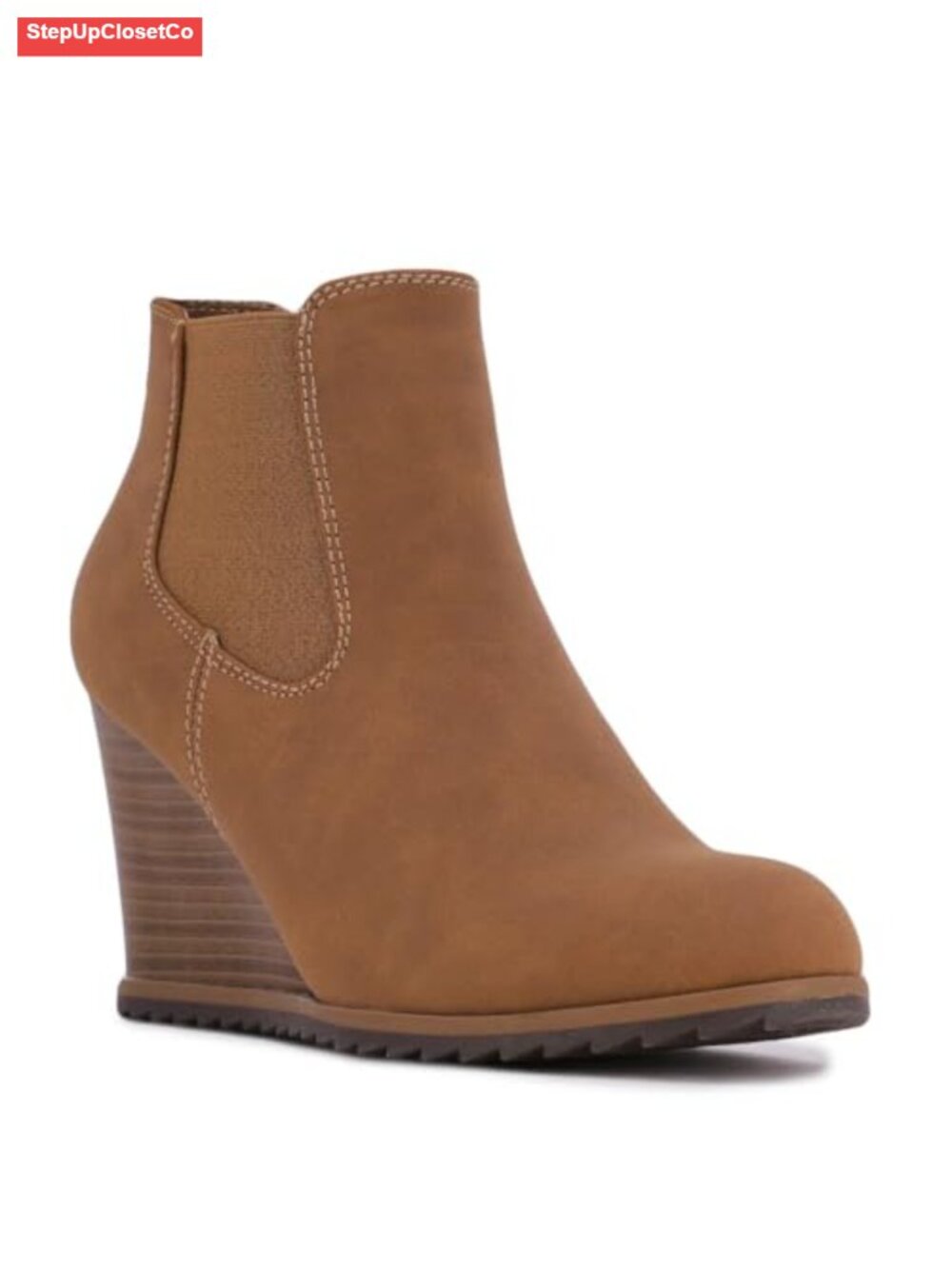 Faux Suede Sherpa Wedge Ankle Booties Lace Up Cushioned Insole